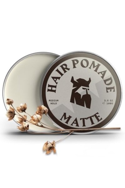 Striking Viking Hair Pomade for Men - Medium Hold, 100 g, Linen Scent