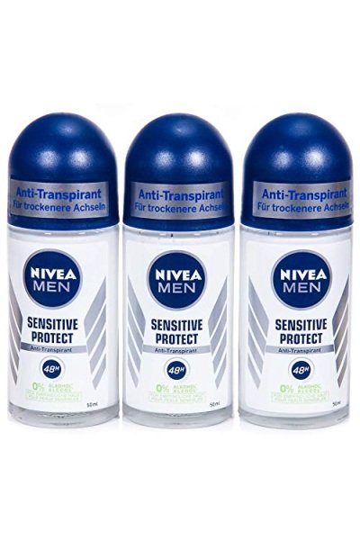Nivea Men Sensitive Protect Deo Roll-on, Antitranspirant, 3er Pack (3 x 50 ml)